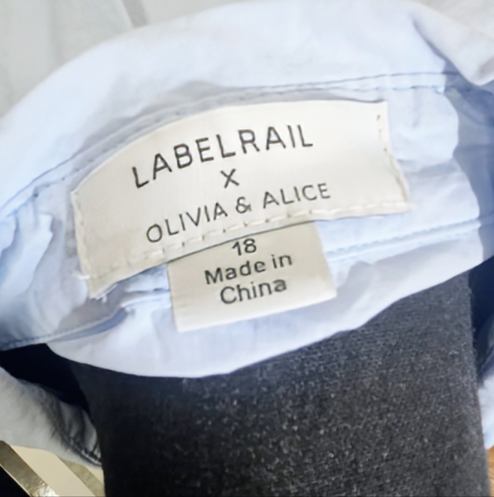 LABELRAIL X OLIVIA & ALICE Light Blue With Lace Ruffles On Front Size 18 - Picture 3 of 7